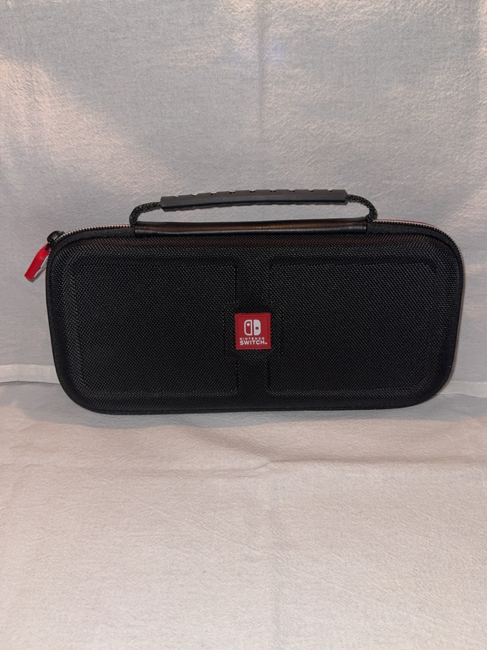 Nintendo Black Carry Case with Red Zipper Accent